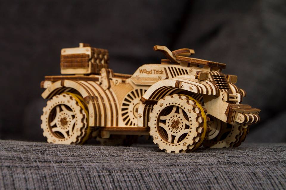 Original and detailed Quad Bike wooden model will be a gem of your collection.