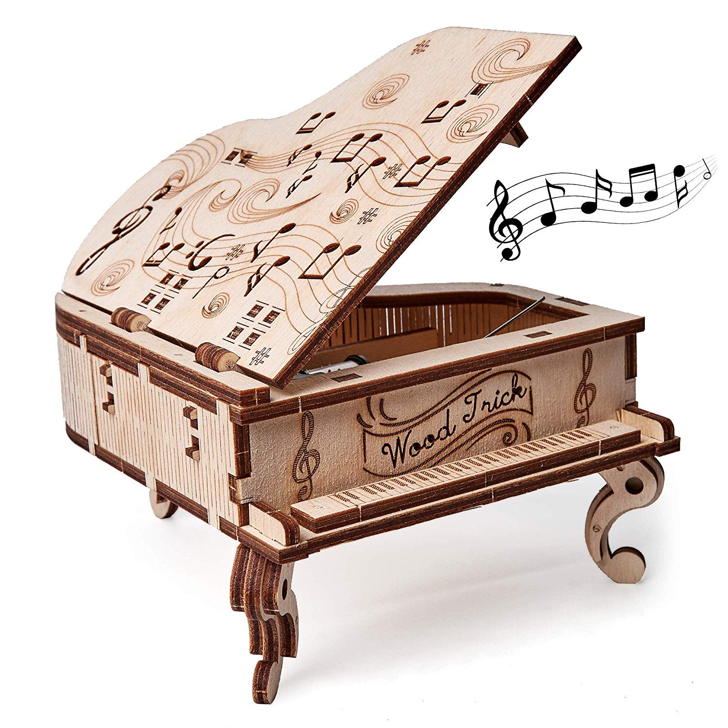 Toy Piano - WoodTrick, wooden model kit, 3d wooden mechanical model, model building model kit