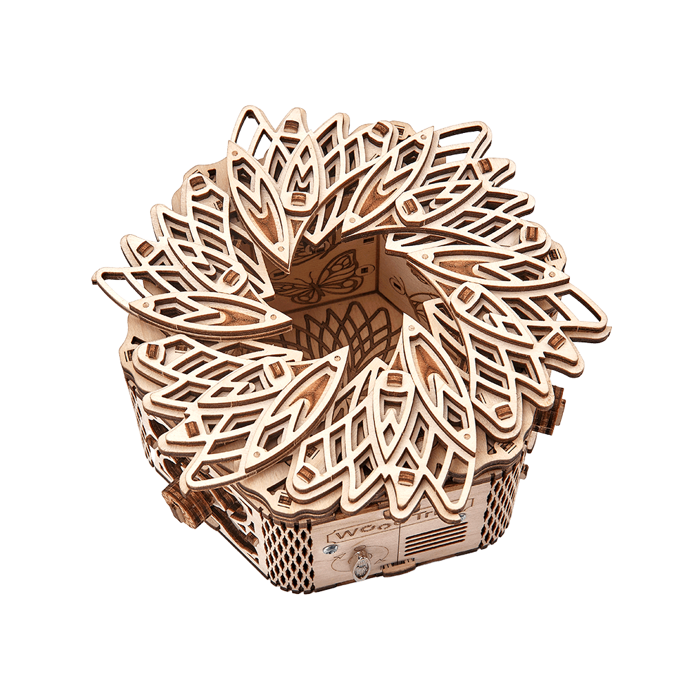 Wood Trick - Boîte Fleur Mystère - Puzzle en Bois 3D - Modèle de