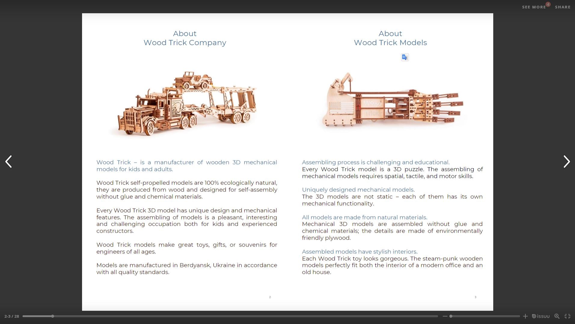 Catalog of wooden mechanical models by ISSUU