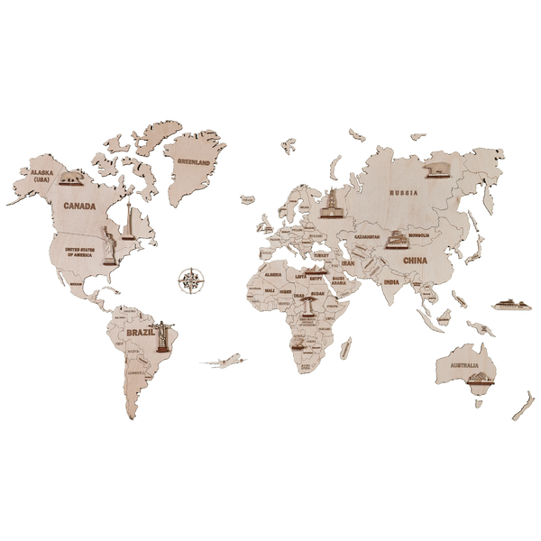 Wooden World Map XXL - 3D wooden mechanical model kit by Wooden World Map XXL - 3D wooden mechanical model kit by