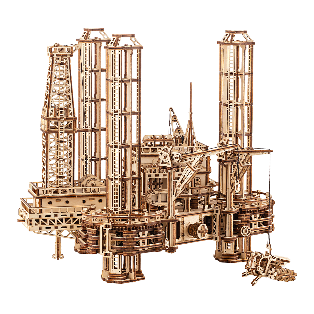 Offshore Rig Platform Mechanical 3D Wooden model kit ️ WoodTrick – Wood ...