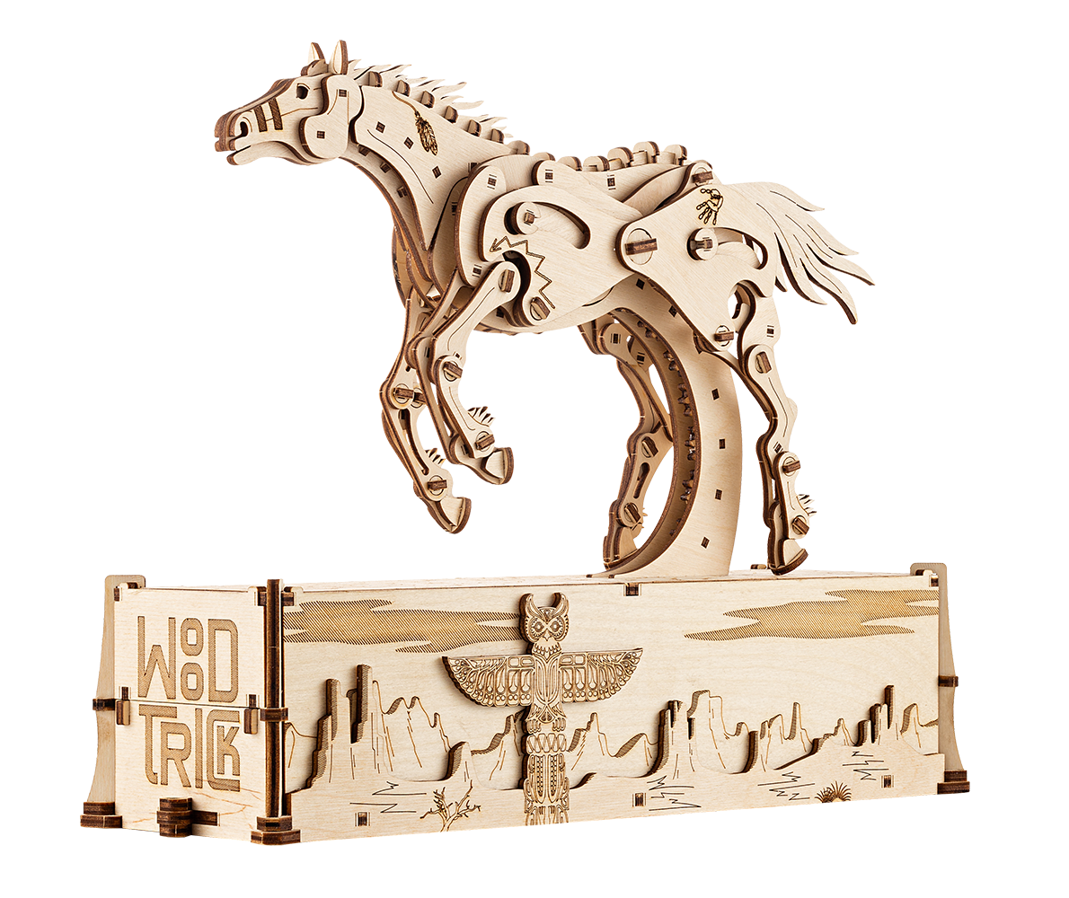 Mechanical Mustang Wood model kit ️ WoodTrick – Wood Trick