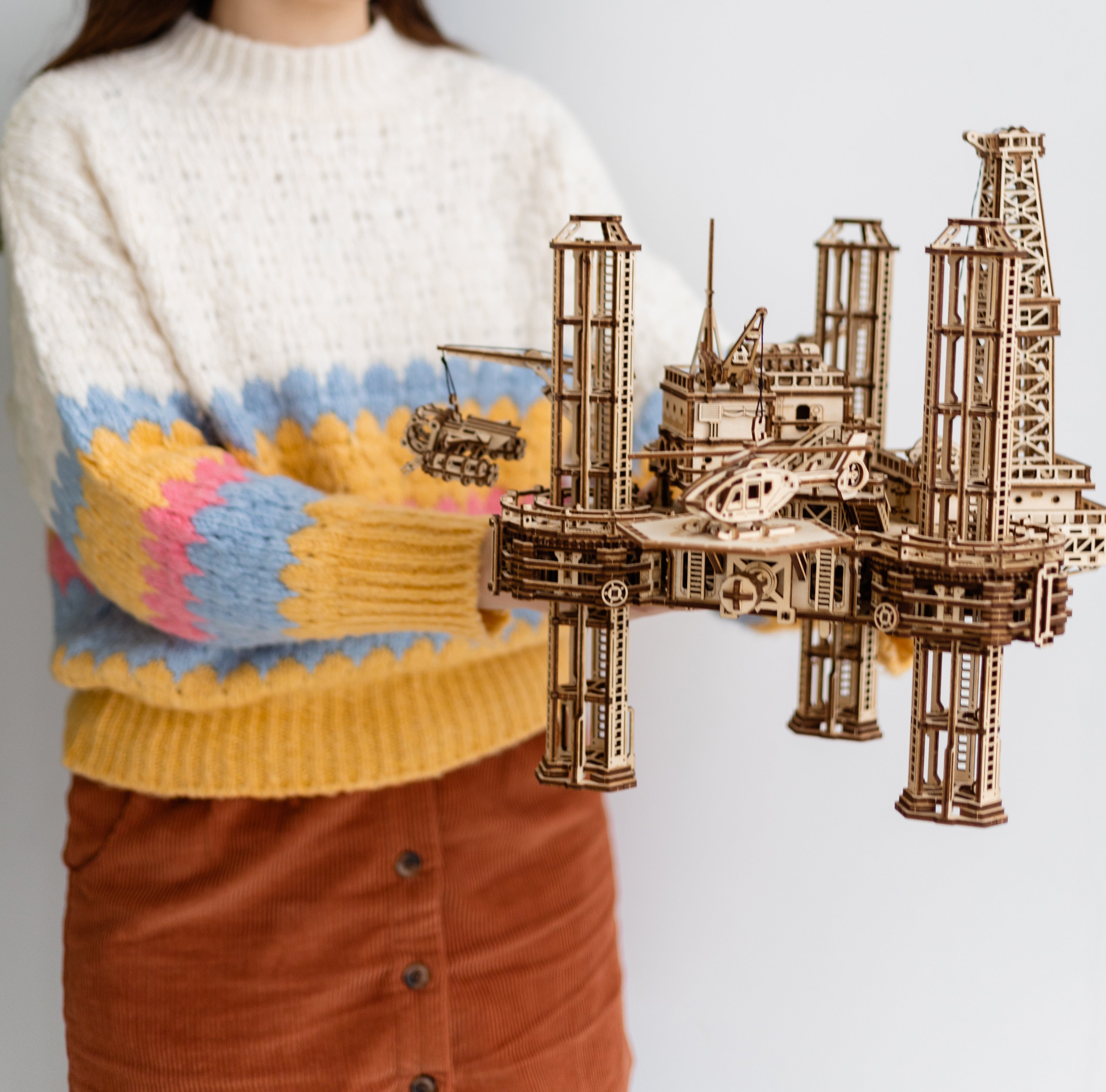 Offshore Rig Platform Mechanical 3D Wooden model kit ️ WoodTrick – Wood ...