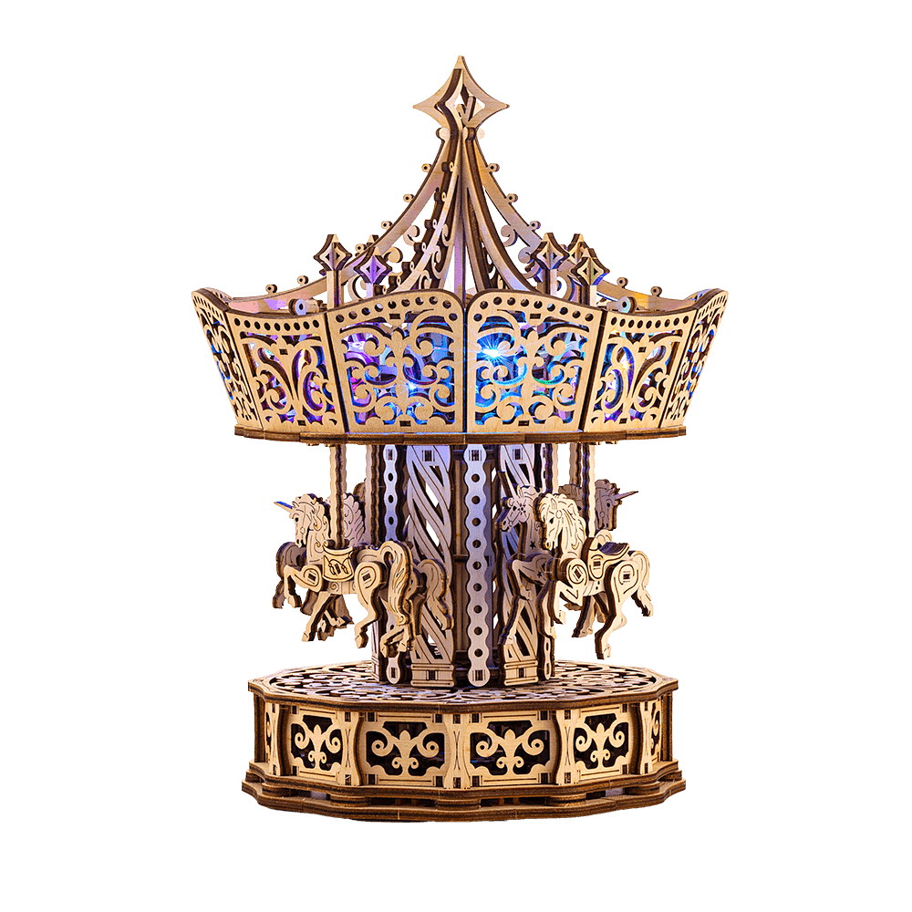 Parisian Carousel Wood model kit ️ WoodTrick – Wood Trick