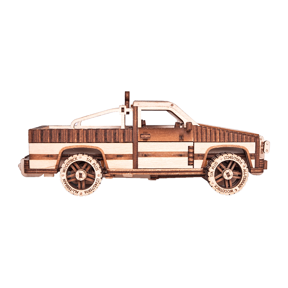 Wood Trick Pickup Toy Truck Model Kit for Adults and Kids - Very Detailed  Car Construction - 8x3″ - 3D Wooden Puzzles for Adults and Kids to Build