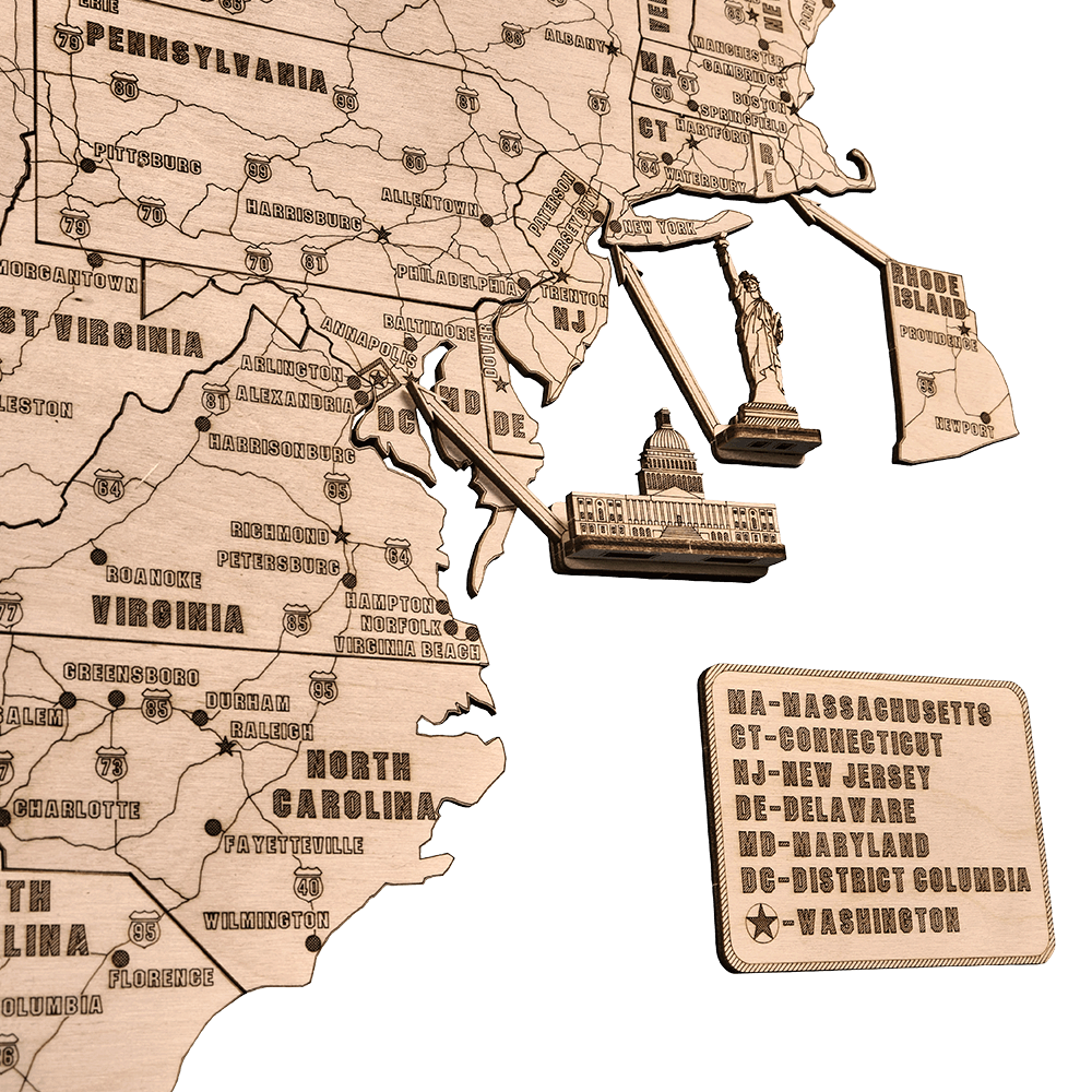 Map Model Kit Wooden USA map - 3D wooden mechanical model kit by WoodTrick. – Wood Trick