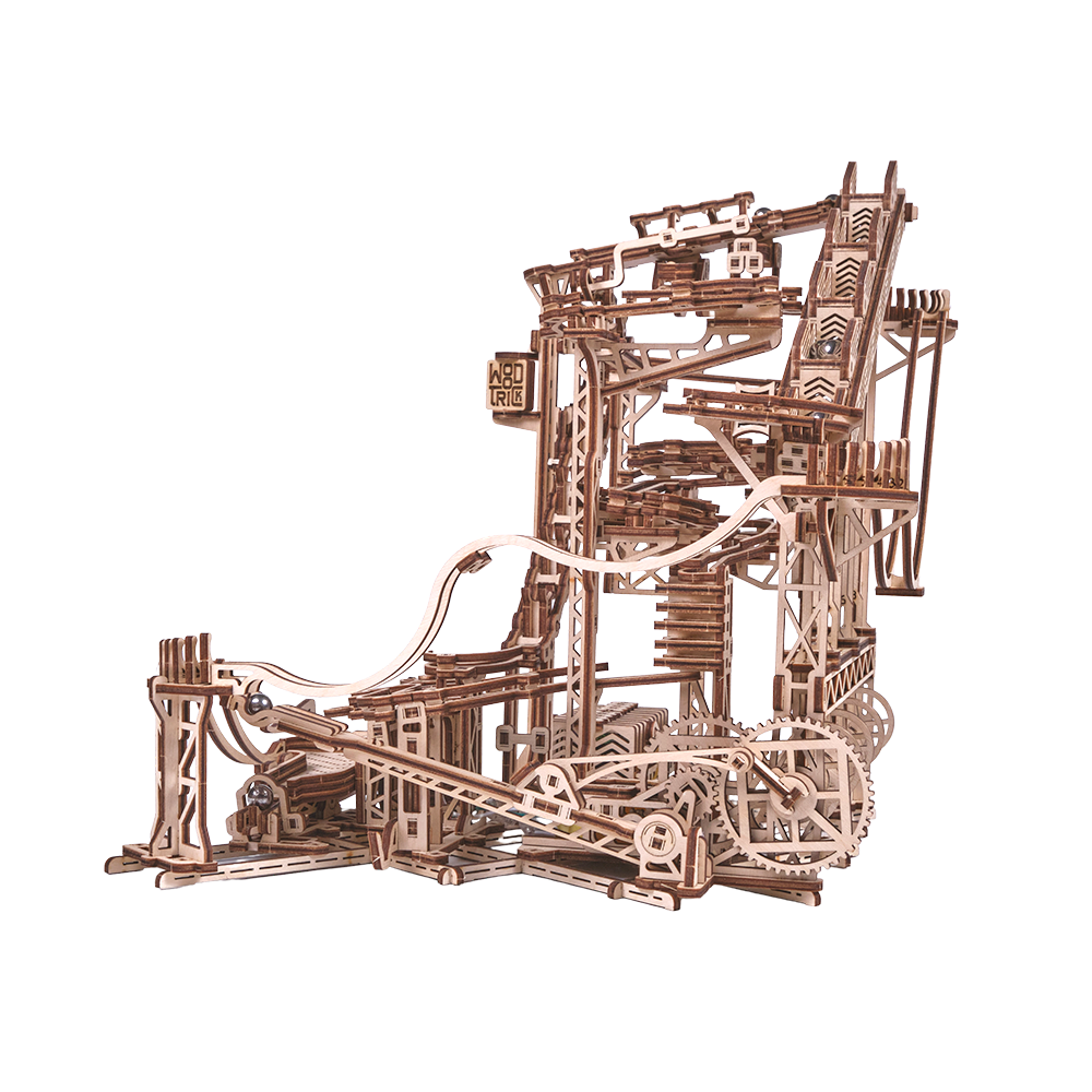 Spiral Marble Run Wood model kit ️ WoodTrick – Wood Trick