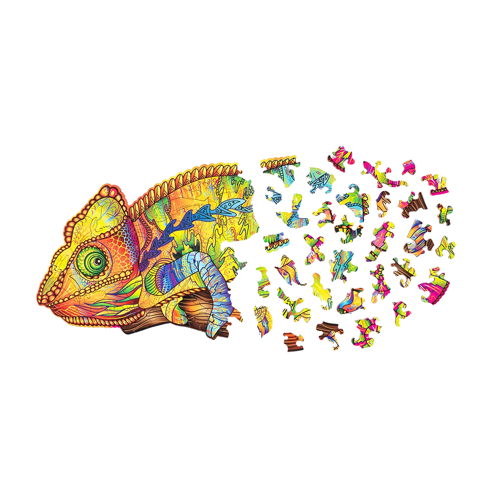 Colorful Chameleon Wood model kit ✔️ WoodTrick – Wood Trick