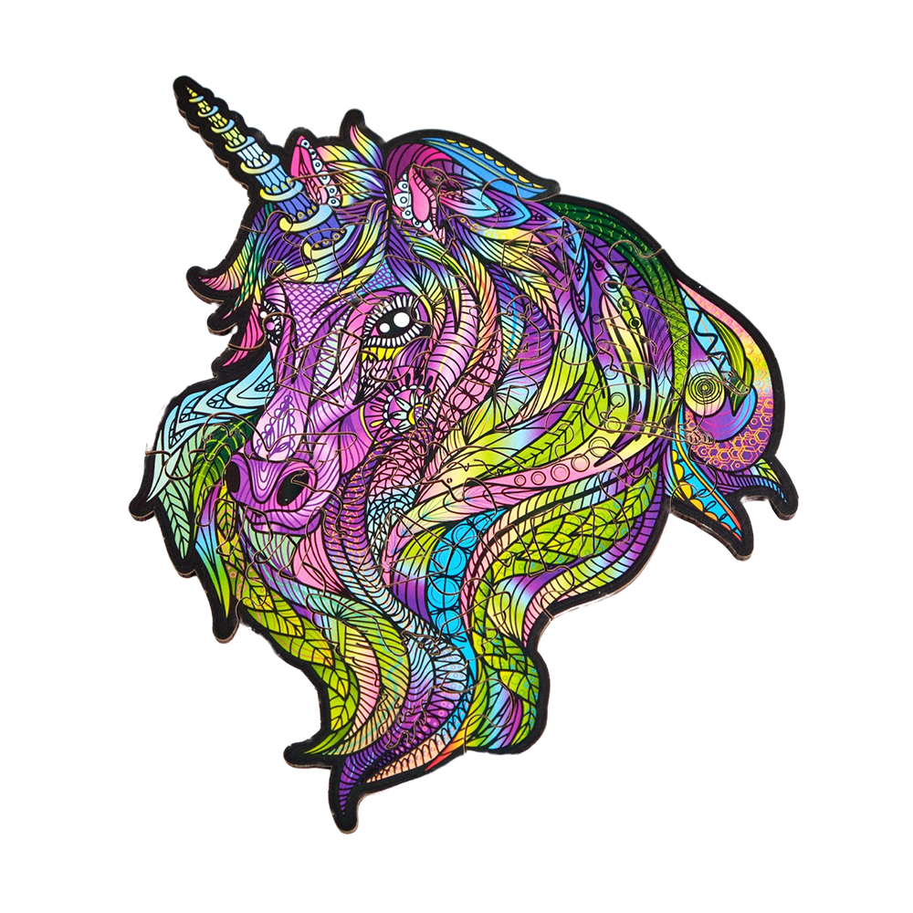 Purple Wind Unicorn (mini color puzzle) Wood model kit