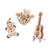 Set of Mini 3D Puzzles №4 - Gingerbread, Guitar, Apple from WoodTrick image-1 English